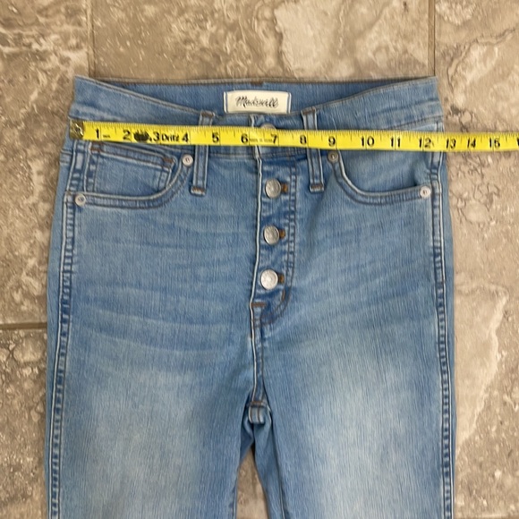 Madewell 10 in High Rise Skinny Jeans Exposed Button Fly M5327 Sz 25 - Picture 11 of 14